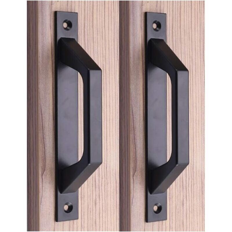 [JAMAIS UTILISÉ] Lot de 2 poignées de porte coulissante de 20 cm, en alliage d'aluminium, pour portails, armoires, tiroirs, garages, abris de jardin,