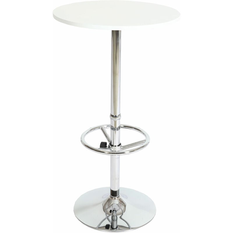 [JAMAIS UTILISÉ] Table de bar Table de bistrot Table de réception Bari avec repose-pieds Ø60cm, blanc