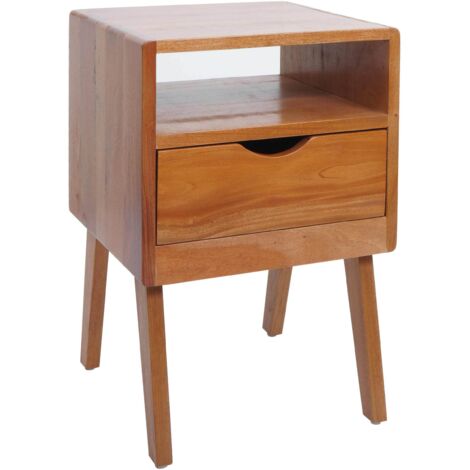 [JAMAIS UTILISÉ] Table de chevet HHG-339, commode, table d'appoint, armoire, tiroir, 64 x 42 x 40 cm, couleur naturelle