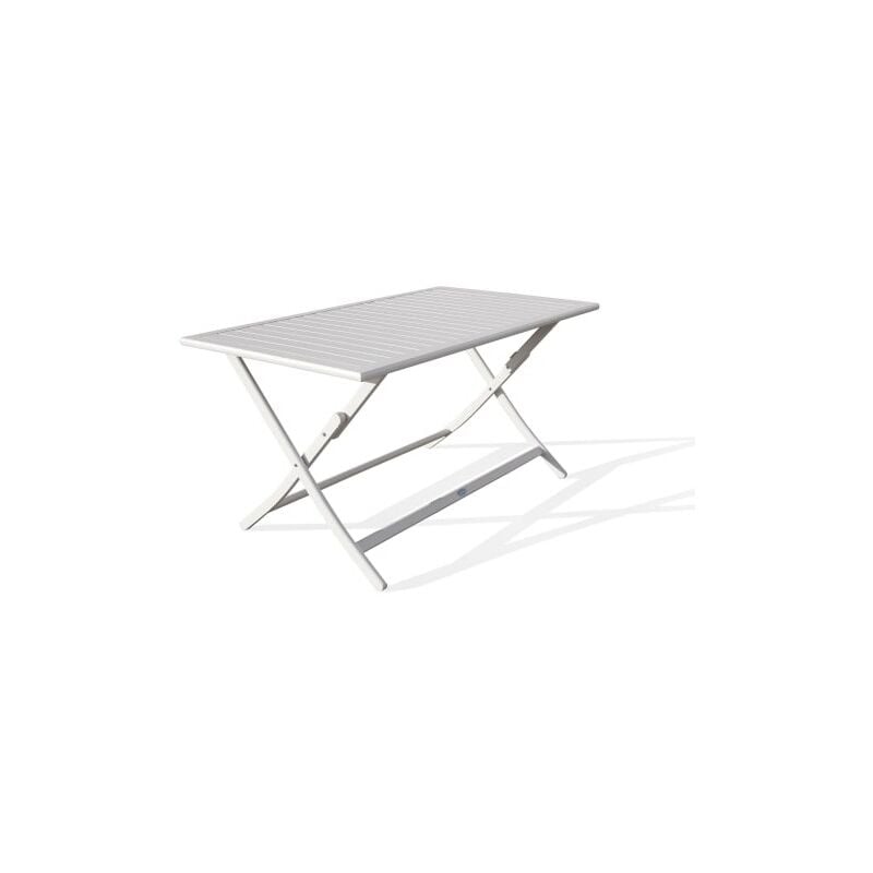 Dcb Garden - jamais utilise] Table de Jardin Pliante 4 Personnes Marius en Aluminium 140x80cm Gris Clair - MARIUS-TB140G