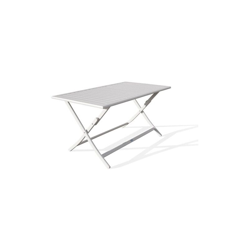 Dcb Garden - jamais utilise] Table de Jardin Pliante 4 Personnes Marius en Aluminium 140x80cm Gris Clair - MARIUS-TB140G