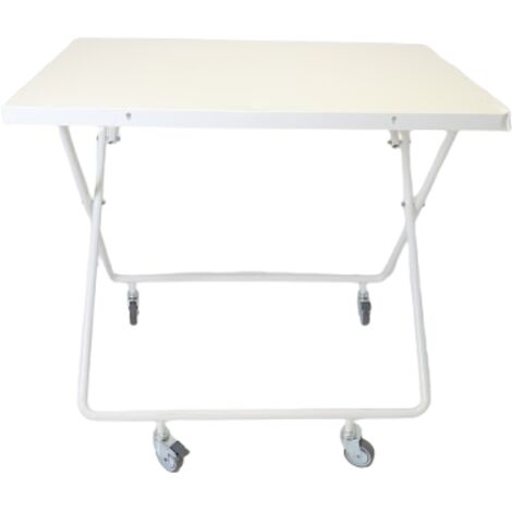 [JAMAIS UTILISE] Table Desserte Pliante Métallique 75x110x97cm avec 4 Roues Pivot - TPR4R