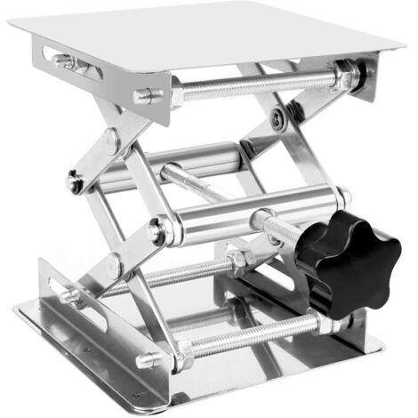 [JAMAIS UTILISÉ] Table Élévatrice de Laboratoire Plate-forme de Levage de Laboratoire en Acier Inox Élévateur Réglable de Laboratoire 50-155 mm Support de Levage de Laboratoire 100mm x 100mm Capacité 