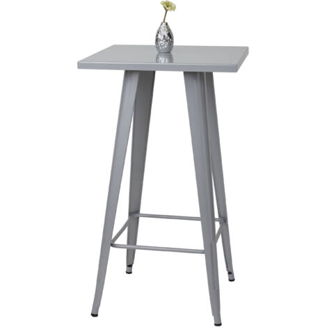 [JAMAIS UTILISÉ] Table haute HHG-906, métal, design industriel 105x60x60cm, gris