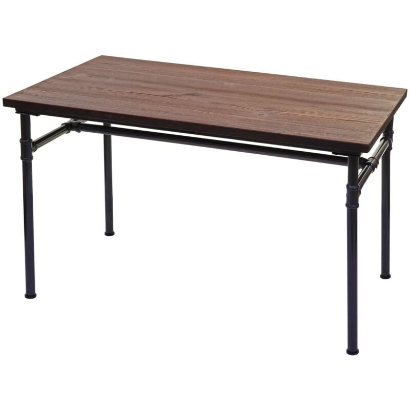 Jamais utilisé] Table pour salle à manger HHG 486b, bar, gastronomie, bois d'orme, standards mvg, noir-marron 120x70 cm