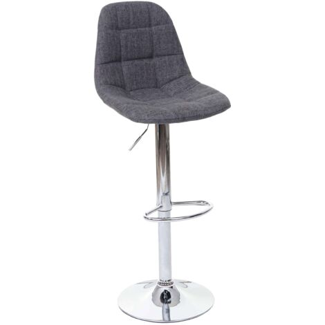 [JAMAIS UTILISÉ] Tabouret de bar HHG-296, tabouret de bar comptoir, tissu/textile gris, pied chromé