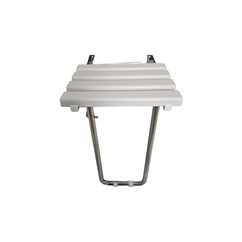 Jamais utilise] Tabouret Siège de Douche Rabattable Delabie Inox Blanc 380x340x480 mm - 431