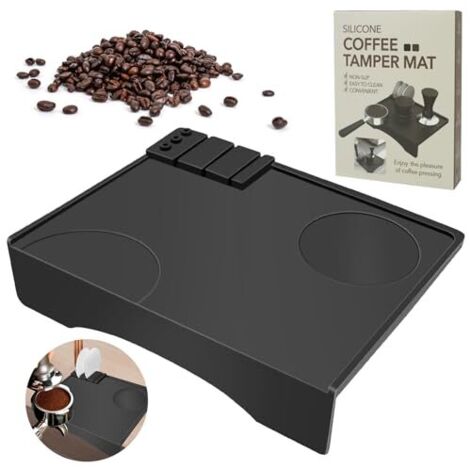 [JAMAIS UTILISÉ] Tapis à café de tamponnage en silicone avec tamper Espresso et protection des bords - Accessoire de barista premium, tapis tassage café pour tamper le café avec emplacement pour le po