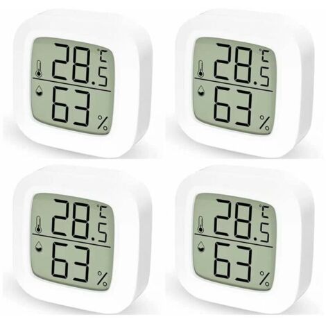 [JAMAIS UTILISÉ] Thermometre Interieur Maison Lot de 4 Thermometre Hygrometre Numérique,Thermomètre Digital pour Chambre à Coucher