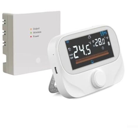 [JAMAIS UTILISÉ] Thermostat programmable sans fil RF pour chaudière, régulateur de chauffage central, remplace les thermostats d'ambiance à cadran et affiche l'humidité ambiante.