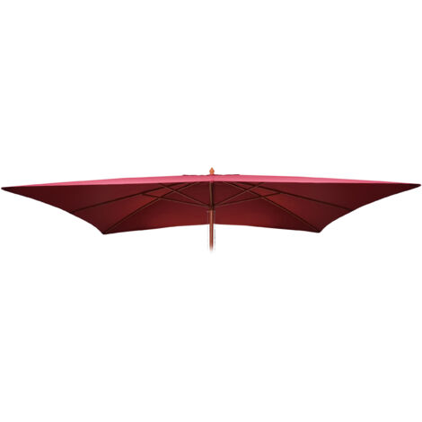 [JAMAIS UTILISÉ] Toile de rechange pour parasol en bois Florida, Toile de parasol de jardin, 2x3m 6kg, bordeaux