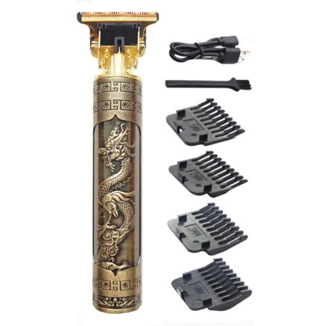 [JAMAIS UTILISÉ] Tondeuse électrique pour homme, rechargeable, coupe-cheveux électrique en T avec peigne guide (sans jeu), kit de coupe (Dragon)