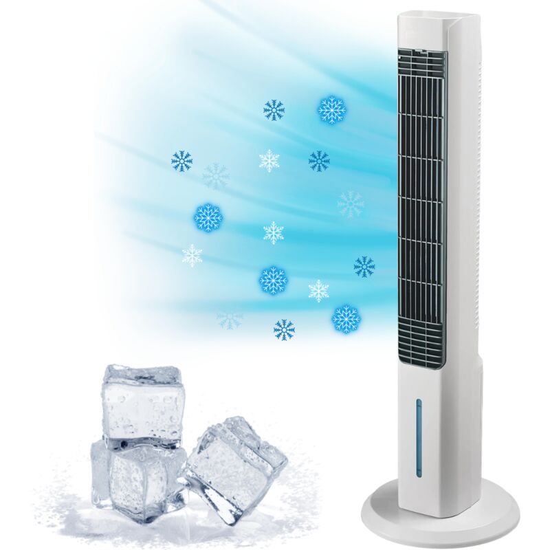 Venteo - jamais utilisé] tour polaire deluxe - power tower Ventilateur mobile 4 niveaux/ Veilleuse Led 3 intensités Refroidisseur par évaporation