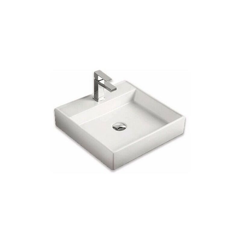 Piezzi - Vasque à Poser Céramique Piazza Carré Blanc - VA-CE-311