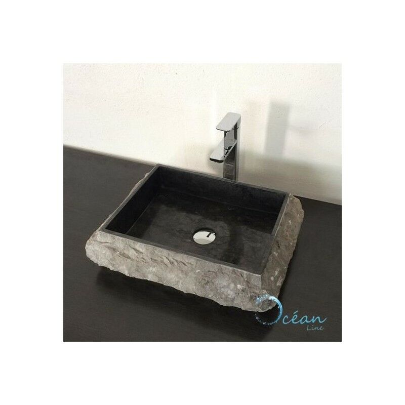 Vasque Lavabo à Poser en Marbre Ocean Line Lucie Rectangulaire Noir - VA-MA-002