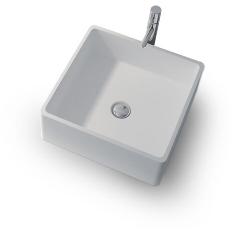 [JAMAIS UTILISE] Vasque à Poser Solid Surface NOVEAQUA Aéra Carré Blanc - NS-8009