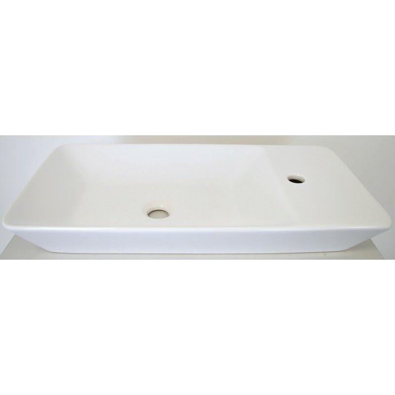 Sanovit - Vasque Lavabo Lave-Mains à Poser Céramique Rectangle Blanc - 1661692