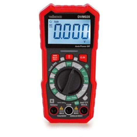 [JAMAIS UTILISE] Velleman Digitale multimeter, datahold, geschikt voor het meten van AC/DC-stroom, AC/DC-spanning, weerstand, batterijspanning, continuïteit, temperatuur, inclusief meetsnoeren