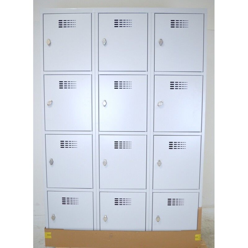 Sans Marque - jamais utilise] Vestiaire 12 Casiers Fermeture par Cadenas 180x120x50cm Gris