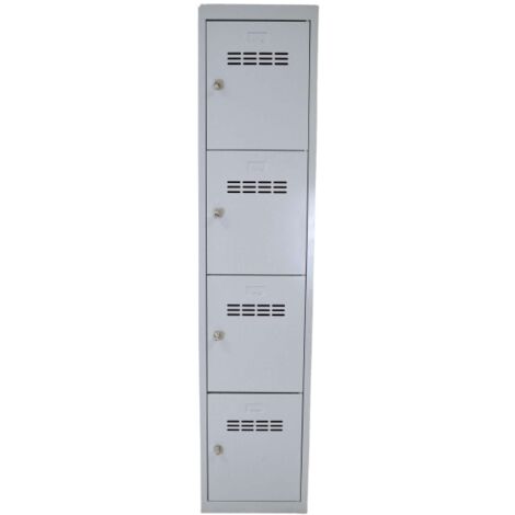 [JAMAIS UTILISE] Vestiaire 4 Casiers CARAY 1 Colonne Fermeture par Cadenas 180x40x50cm - 272/1COL-4C/GG