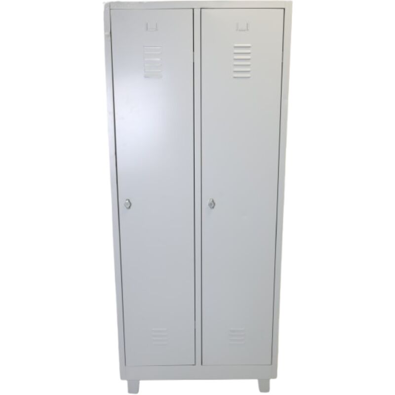 Jamais utilise] Vestiaire Industrie Salissante 2 Colonnes Fermeture par Cadenas 180x80x50cm Gris