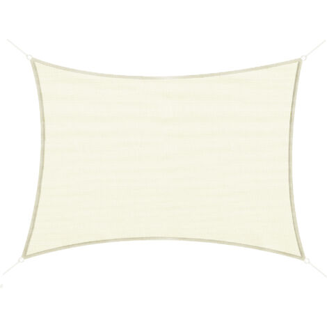 [JAMAIS UTILISÉ] Voile d'ombrage rectangulaire 3 x 4 m polyéthylène haute densité résistant aux UV coloris crème