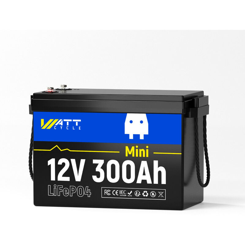 Jamais utilisé] Wattcycle Batterie Lithium LiFePO4 12V 300Ah (Capacité Testée 300-310Ah, Étiquette 280Ah), bms 200A Intégré, 2560W, 15000 Cycles,