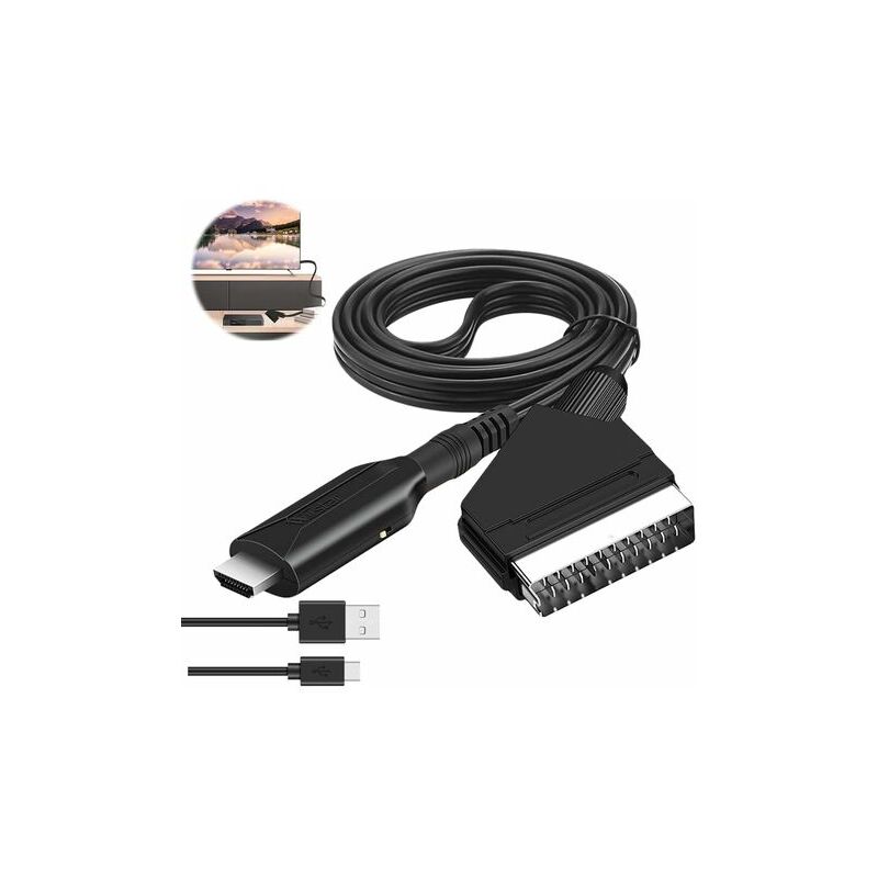 [JAMAIS UTILISÉ] XVX Adaptateur Audio Vidéo Péritel vers HDMI pour HDTV/DVD/Décodeur/PS3/PAL/NTSC - Convertisseur Starlight THSINDE