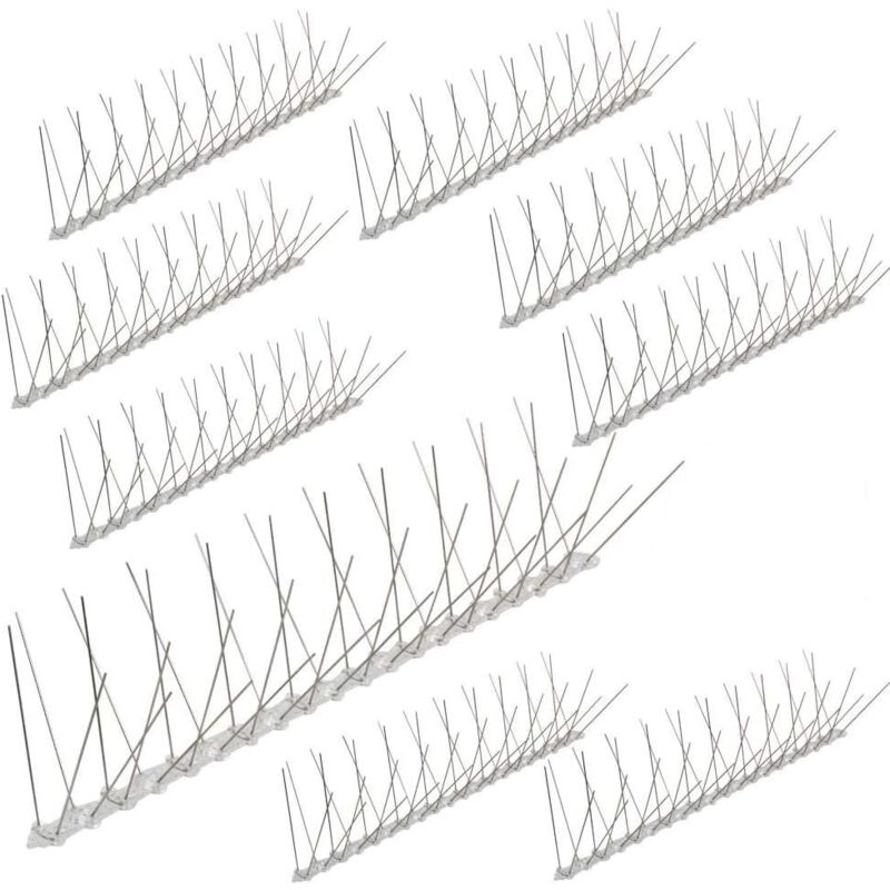 Dpzo - jamais UTILISÉ]10 mètre pics anti pigeons 4 rangées en polycarbonate - solution de qualité pour contrôle des oiseaux
