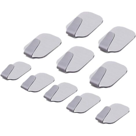 [JAMAIS UTILISÉ]10 Pack de crochet auto-adhésif en acier inoxydable 3M pour la cuisine Salles de bains Eau et antirouille Heavy Duty