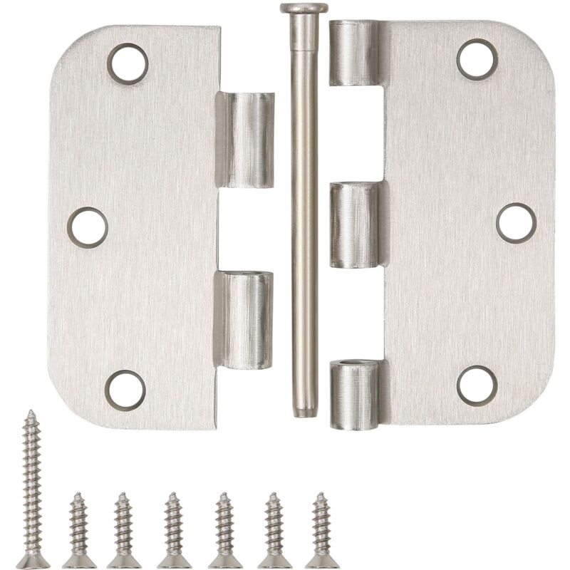 Dpzo - jamais UTILISÉ]10 pcs de charnières de porte en nickel Satin Nickel 3,5 x 3,5 pouces intérieur 3 1/2 pouces charnières de porte Nickel brossé