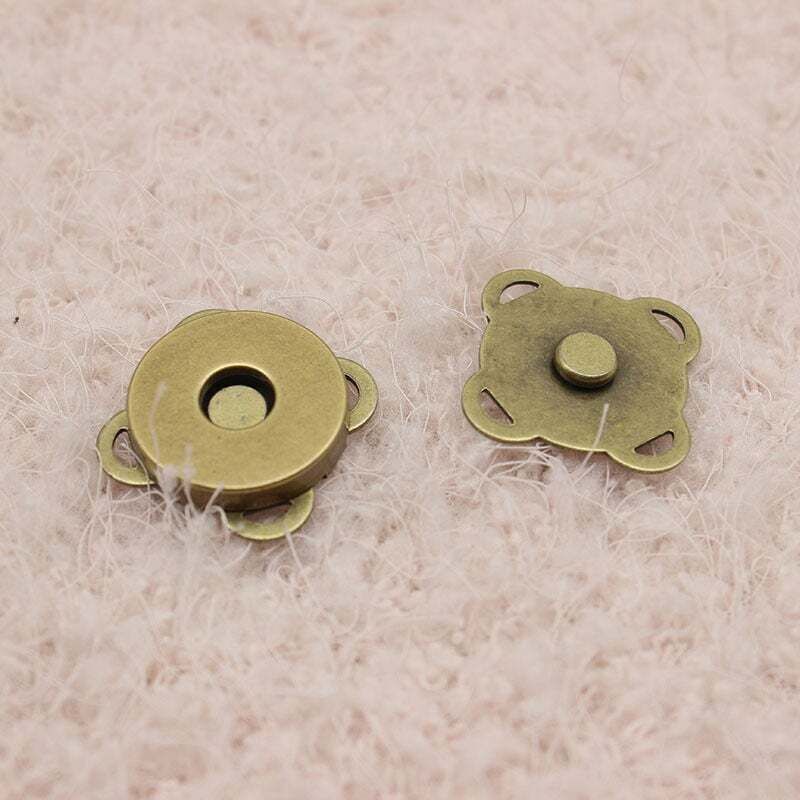 [JAMAIS UTILISÉ]10PCS Fermoir Bouton Magnétique Aimant Maroquinerie 18mm - Cuivre