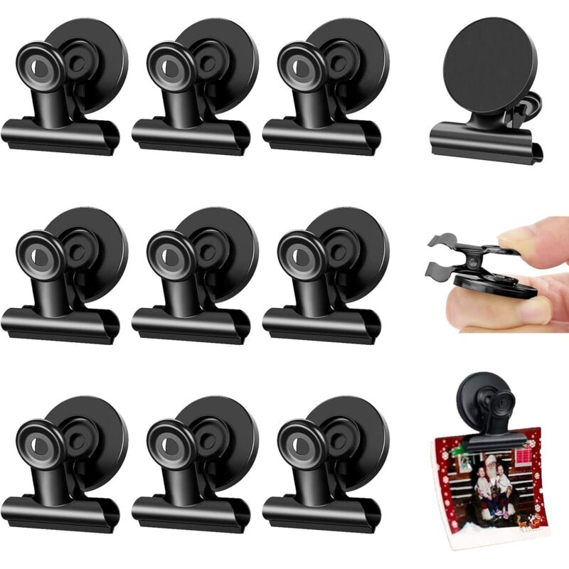 Largeight - jamais UTILISÉ]12 Pièces Clips Magnétiques, Pince Aimantée Frigo, Magnetic Clip, Aimants Tableau Magnétique, Clips Magnétiques en Métal,