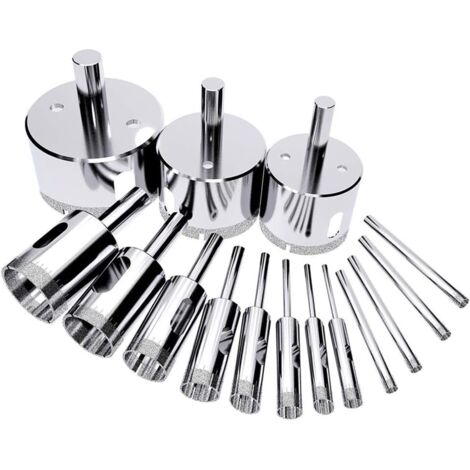 [JAMAIS UTILISÉ]15 forets diamantés, scies cloches, scies cloches, forets diamantés, scie cloche diamantée, carreaux pour verre, céramique, porcelaine, marbre, carrelage et granit, 6 mm à 50 mm