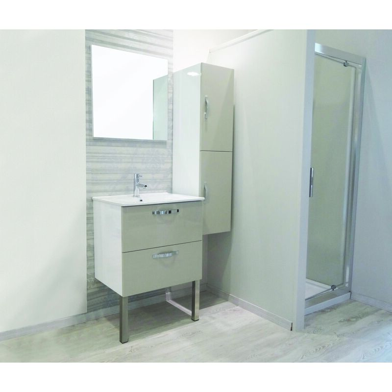Zen - Ensemble caisson + vasque mixy - 60cm - Blanc - Mélaminé - Livré en kit - Ondee