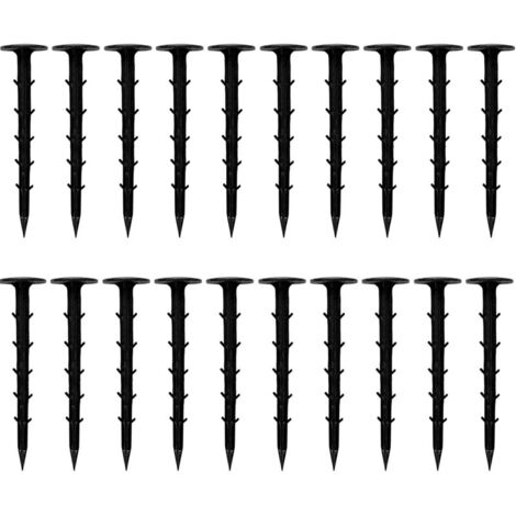 [JAMAIS UTILISÉ]20pcs Paysage d'ancrage Paysage, pointes de jardin en plastique de 9, 8 pouces avec crochets et capuchon plus grand, bordure pelouse résistante à la chaleur et anti-âge pour jardin, bâ