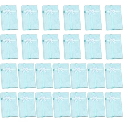 [JAMAIS UTILISÉ]26 Pièces Boites de Cadeaux en Papier Carton, Boîtes Emballage Cadeau avec Nœud Ruban et Couvercles pour Noël, Anniversaire, Anniversaire, Mariage - Bleu