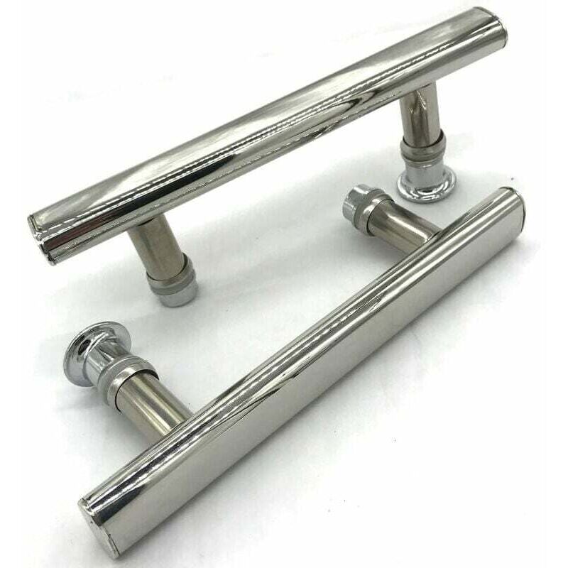 [NUNCA USADO] 2 manijas cromadas para puerta de ducha, distancia entre centros, manijas para muebles de 145 mm - INHHUB