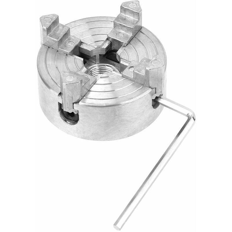 [NUNCA USADO] Mandril de torno de 4 mordazas de alta resistencia de aleación de zinc para torneado de madera, pieza de microtorno para torneado de