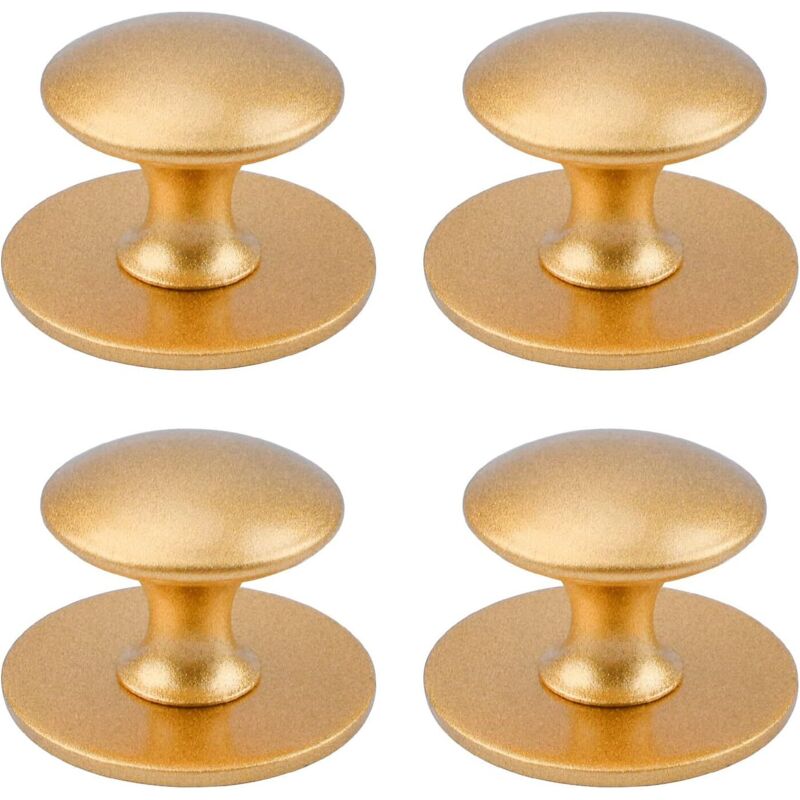 [JAMAIS UTILISÉ]4 Pack Instant Adhesive Cabinet Knobs Stainless Steel Cabinet Knobs for Windows, Cabinets, Drawers (Matte Gold)