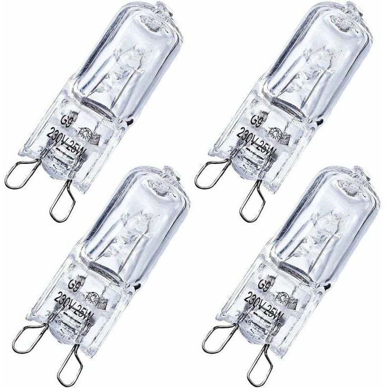 [NUNCA USADO] 4 bombillas halógenas G9 de 25 W para horno, luz blanca cálida, regulables, 230 V, 2700 K, resistencia al calor de 300 °C. Aptas para