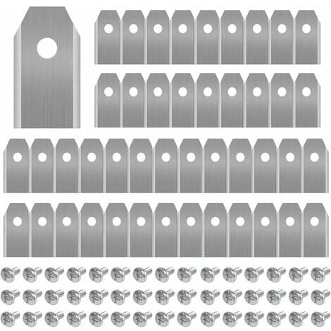 ODIPIE [JAMAIS UTILISÉ]45 x Lames de Couteau en Titane pour Toutes Les Tondeuses Robotiques Husqvarn/Automower/ Yardforce/Gardena(3g-0.75mm) Avec 45 Vis, Lames de Rechange pour Modèles 105,310,315,320,420,43