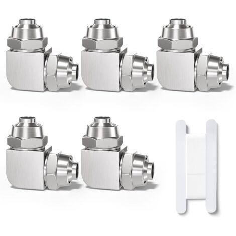[JAMAIS UTILISÉ]5 Pcs 6mm 90 degrés coude Push pour connecter Le raccord pneumatique de Tube d’écrou de Verrouillage,2 Voies nickelé Laiton Rapide KPV Adaptateur de Ligne d’air