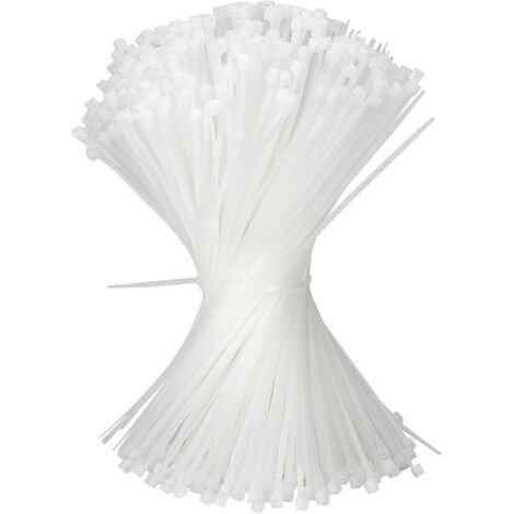 [JAMAIS UTILISÉ]500 Pièces Collier de Serrage Blanc 200 x 2,5 mm Attache Câble Plastique Serre Câbles Électriques pour Cable Management Jardinage