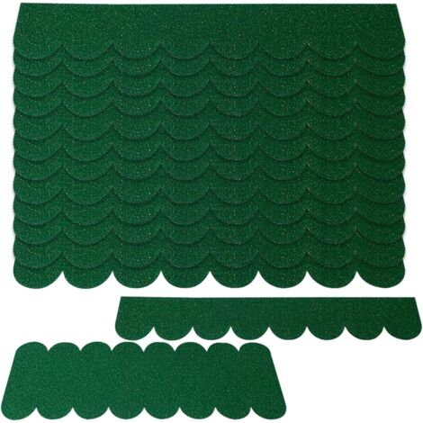 [JAMAIS UTILISÉ]53pcs Mini Self-Adhesive Waterproof Roof Shingles for Nesting Box Roofs, Hutches and Mailboxes (Green)