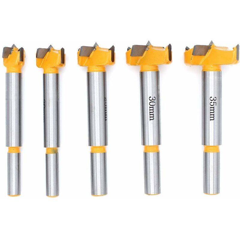 KZQ - jamais UTILISÉ]5pièce Mèches Bois Aiguisé, 15mm, 20mm, 25mm, 30mm, 35mm L'installation de Portes Sphériques Bois, Tiroirs, Drill Bits pour