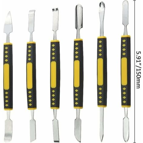 [JAMAIS UTILISÉ]6 Pièces pied de biche métal, spudger à deux extrémités, mini outil démontage appareils ménagers/telephones/tablettes