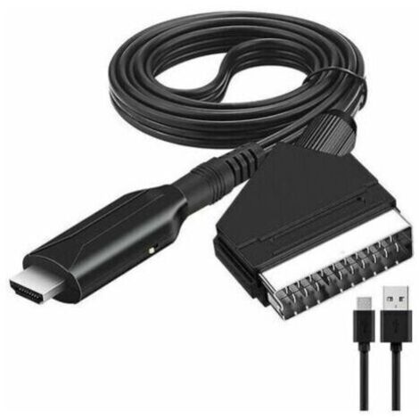 [JAMAIS UTILISÉ]Adaptateur Péritel vers HDMI, Convertisseur Péritel vers HDMI avec câble HDMI, Full HD TV Audio Vidéo Converter pour , TV, Projecteur etc .