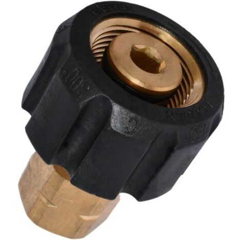[JAMAIS UTILISÉ]Adaptateur pour nettoyeur haute pression 3/8'' FNPT x M22-14 mm filetage femelle, raccord de rechange pour nettoyeur haute pression, coupleur torsadé en laiton, 5 000 psi
