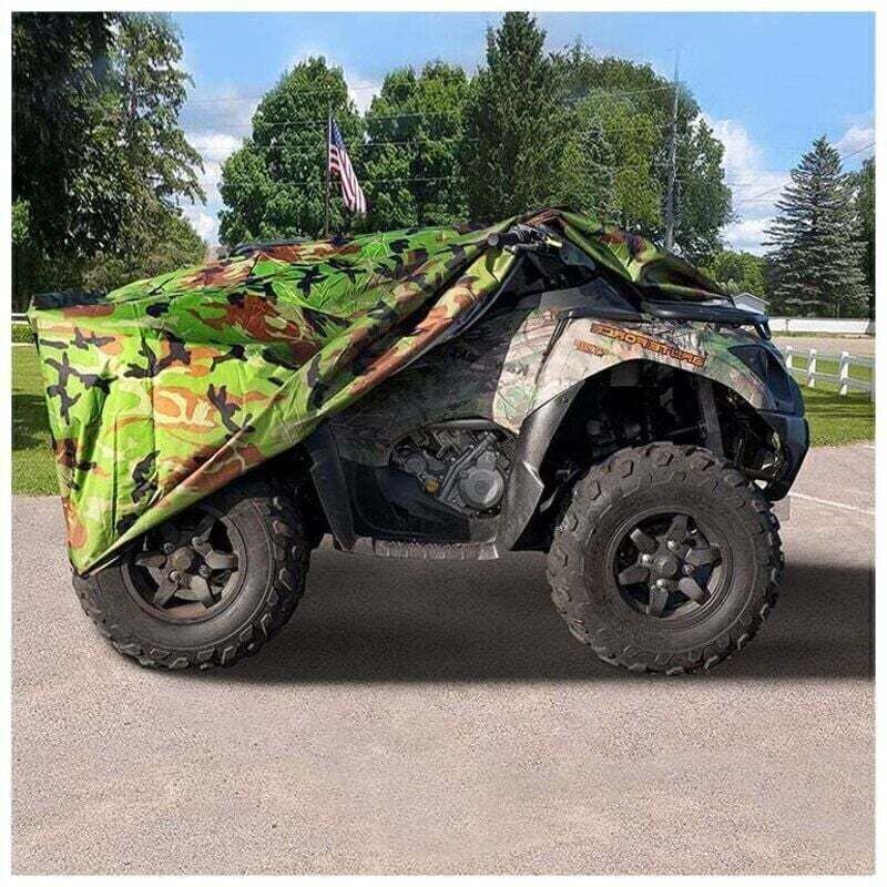 Jamais utilisé]atv Housse Extérieure pour Quad Bache de Protection Camping vtt Moto Etanche Anti -uv Imperméable 210D Camouflage 210120115CM